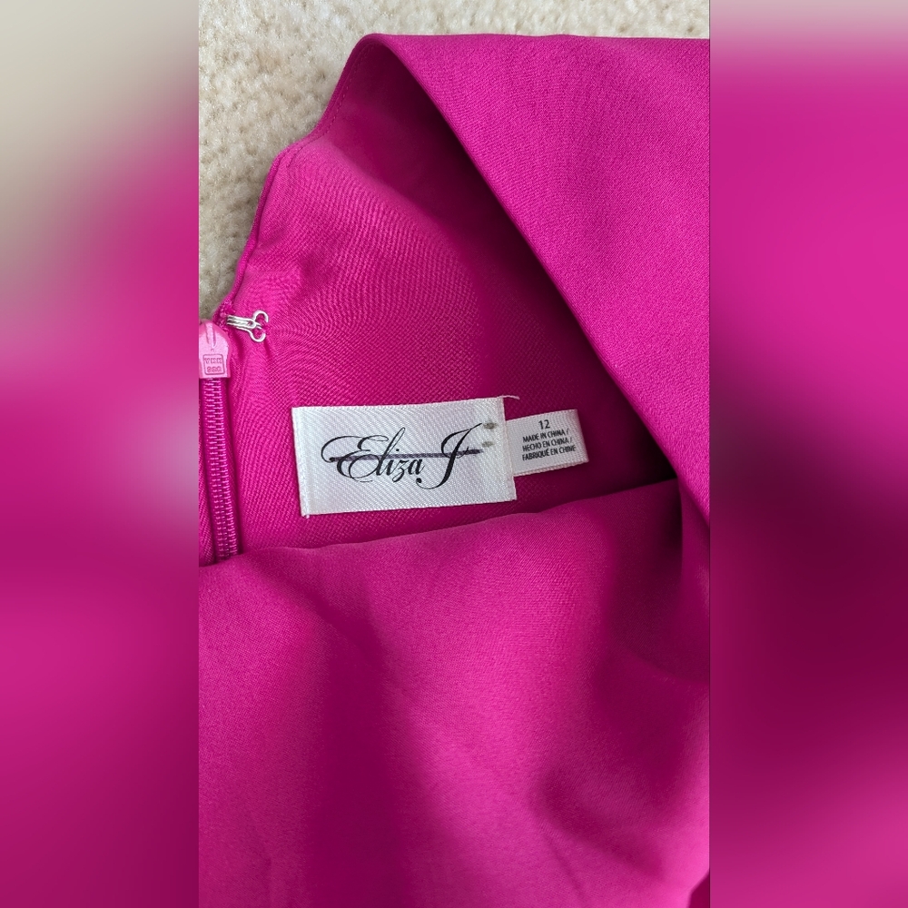 NWOT Eliza J Ruffle Front Gown Pink size 12 - Picture 6 of 9